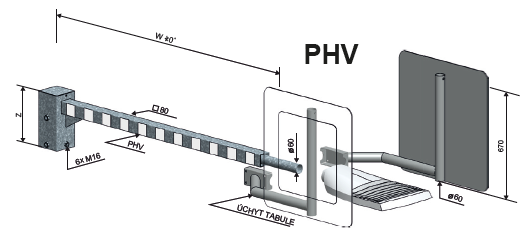 PHV výložník k přechodovým stožárům PHZ